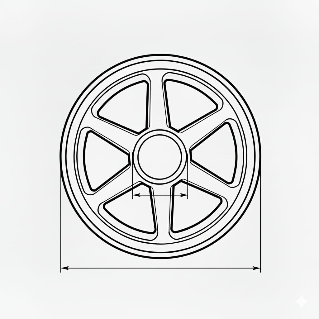 POLIA DE ALUMINIO PERFIL  B  - 2 CANAIS -  400 MM